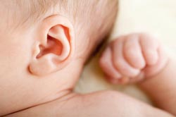 Cleaning a baby's ears